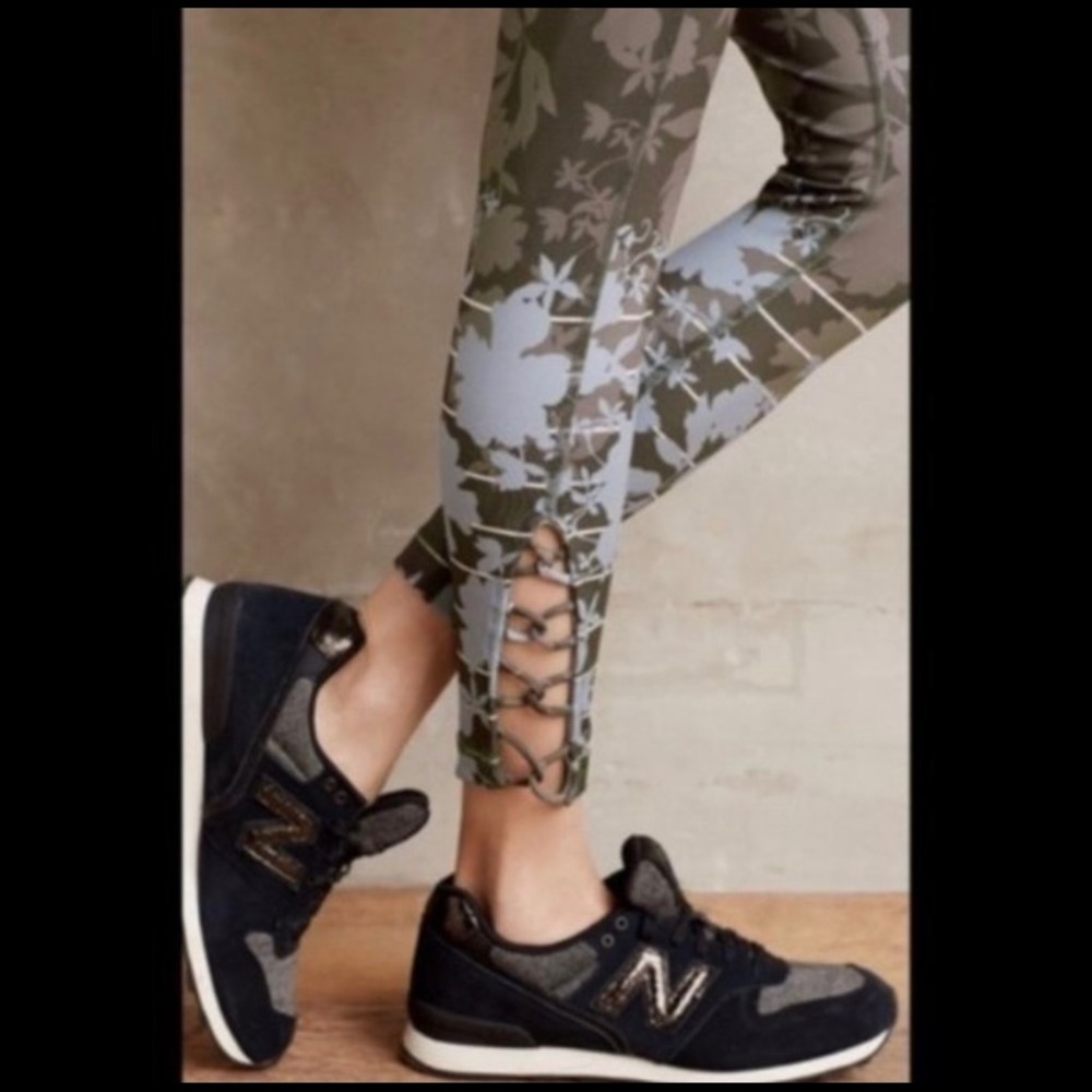 Anthropologie pure+good criss cross ankle legging